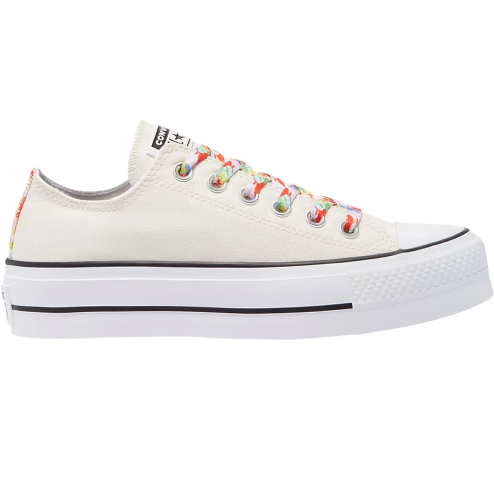 New Converse Womens Chuck Taylor All Star Platform Sneaker Egret/White/Poppy 7.5
